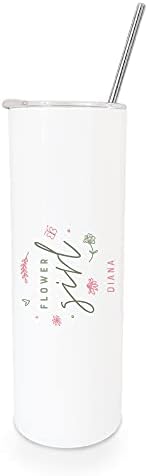 The Cotton Canvas Co Personalized Floral Flower Girl Insulated Tumbler