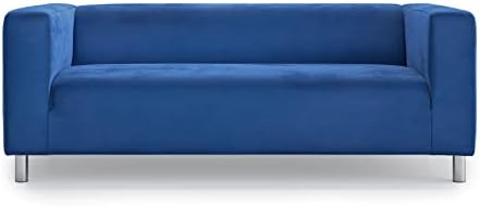 Masters Of Covers Snug Fit Velvet Klippan Loveseat Slipcover Blue
