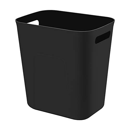 UUJOLY Plastic Trash Can 35 Gallon Black
