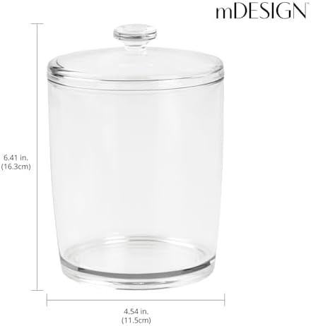 mDesign Clear Plastic Laundry Jar Holder Set 3 Pack