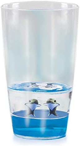Deluxebase Floatarama Tumbler - Dolphin BPA-Free Acrylic Drinking Glass with Floating Figurine