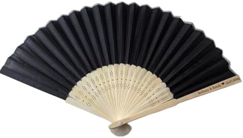 5Pcs Silk Folding Hand Fans Custom Wedding Gift Bridal Party Favors