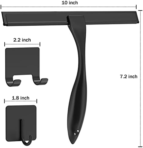 Docrok 10 Inch All-Purpose Shower Squeegee with 2 Hooks