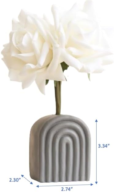 Modern Rainbow Arch Bookend and Vase Set of 2 in Sand