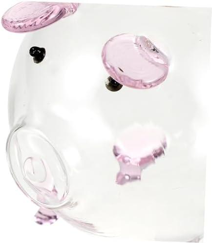 Unomor Clear Pig Shaped Glass Jar with Cork Lids