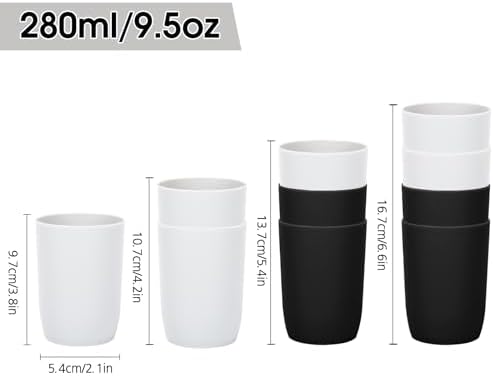Topsky 4pcs Reusable Toothbrush Cup Tumbler Set