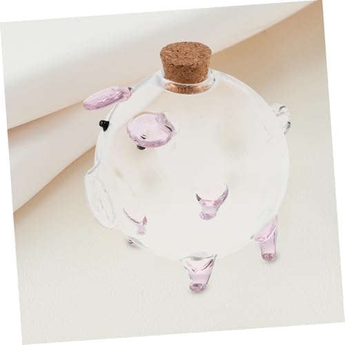 Unomor Clear Pig Shaped Glass Jar with Cork Lids
