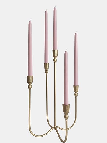 Iron Tabletop Candelabra with Brass Finish