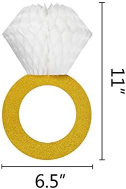 Glitter Gold Honeycomb Diamond Ring Hanging Decorations 3 Pieces