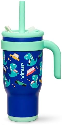 VINUR Kids Tumbler with Handle and Straw Lid 17oz