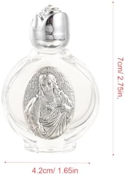 VOSAREA 2 Pack Glass Holy Water Bottles with Silver Cap