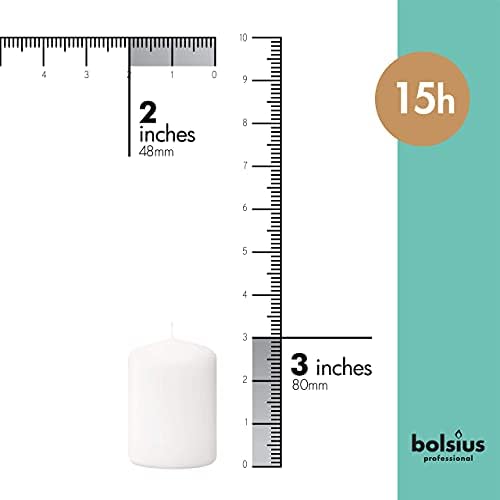 Bolsius White Pillar Candles 20 Pack Unscented