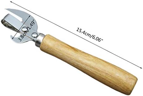 Wooden Handle Manual Can Opener for All Sizes