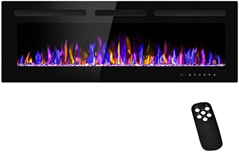 50 Inch Electric Fireplace With Remote Control and Crystal Logs