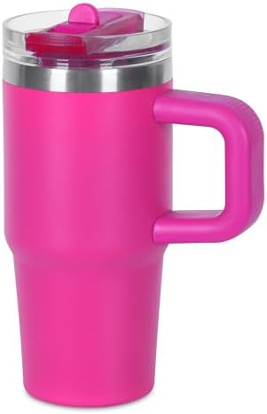 14 oz Leak Proof Flip Straw Tumbler for Kids Hot Pink