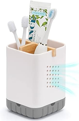 Boperzi Bamboo Toothbrush and Toothpaste Holder with Drainage