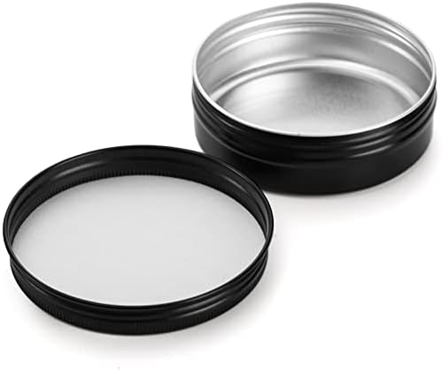 Foraineam 48 Pack 4 Oz Screw Lid Black Metal Cans