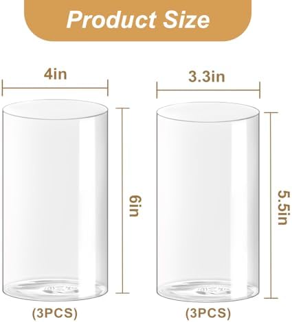 Hurricane Candle Holder Clear Glass 6PCS