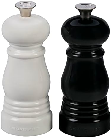 Le Creuset Petite Salt and Pepper Mill Set Black and White