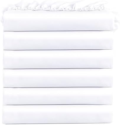 FreshCulture Twin Fitted Sheets 6 Pack White Deep Pocket