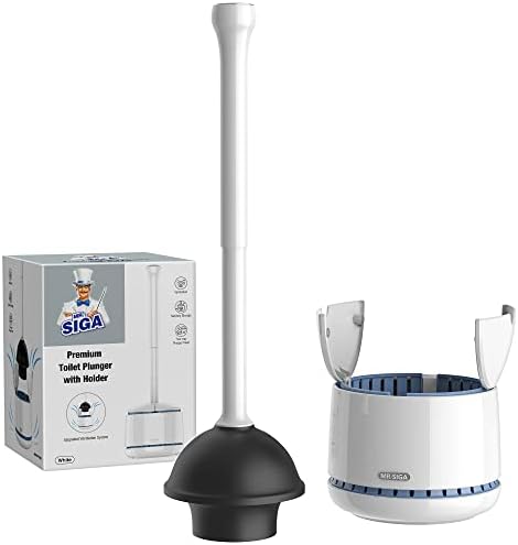 MRSIGA Toilet Plunger with Holder White