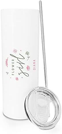 The Cotton Canvas Co Personalized Floral Flower Girl Insulated Tumbler