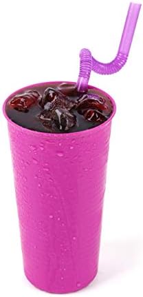 Mintra Home Reusable Plastic Cups 28 Oz Tumbler - Pack of 6 Purple
