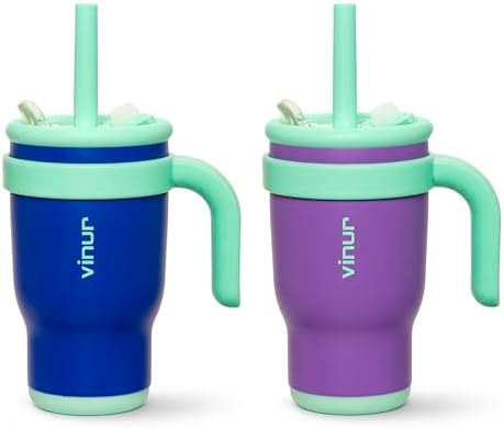 VINUR Kids Insulated Tumbler with Handle 14 oz