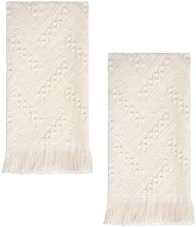 YoulerTex Luxury Hand Towels 2 Pack 14X30 Cream White