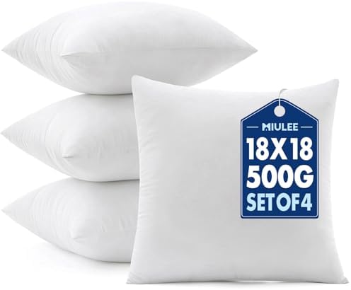 MIULEE Pillows Inserts Pack of 4 18x18 Inch