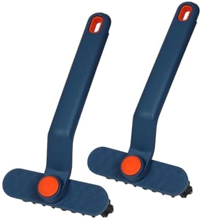 2Pcs Hard Bristle Crevice Cleaning Brush with Rotating Handle
