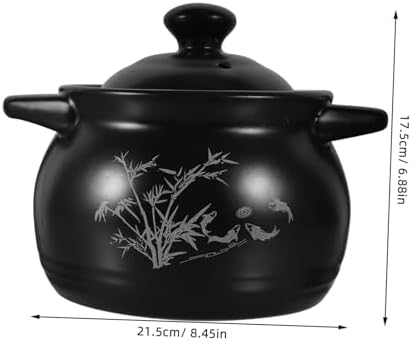 Hemoton 18L Ceramic Stockpot with Lid