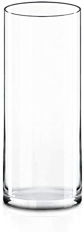 CYS EXCEL Cylinder Clear Glass Vase 16 H 6 D