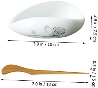 LIFKOME Tea Spoon Ceramic Leaf Dispenser Scoop Set