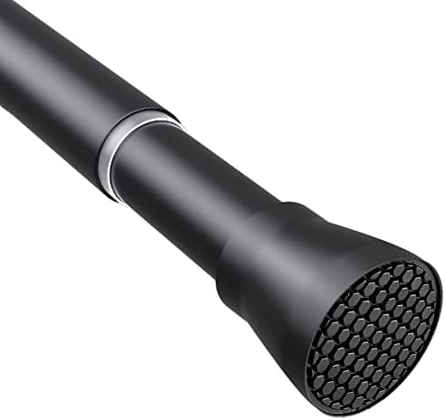 ZipGlo Black Tension Curtain Rod 28-48 Inch Adjustable No Drilling