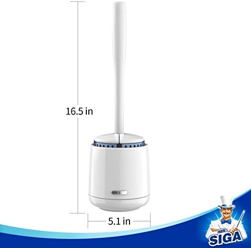 MRSIGA Toilet Bowl Brush with Holder White 1 Pack