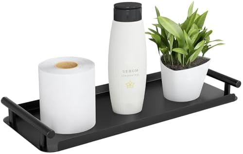 Stainless Steel Toilet Paper Basket with Handle - Modern Black Bathroom Organizer