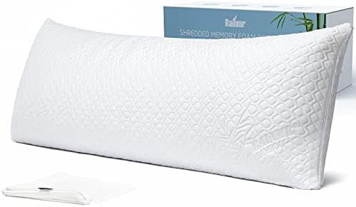 Rainmr Shredded Memory Foam Body Pillow for Side Sleepers