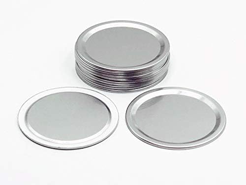Rust Resistant Reusable Silver Aluminum Airtight Lids for Mason Jars 12 Pack