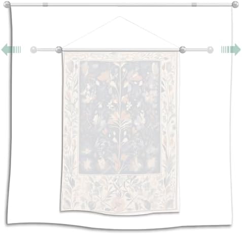 Yandood Telescopic Hanging Rod for Tapestries 17-32 Inch White Silver
