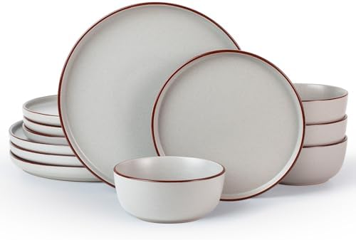 Famiware Mercury Dinnerware Set 12 Pieces Light Grey