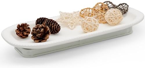 Wooden Decorative Bowl Tray with Iron Base