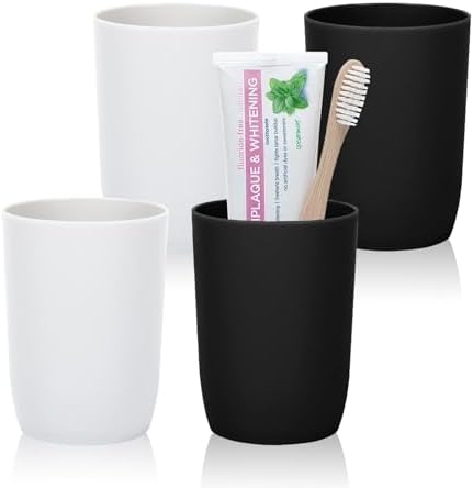 Topsky 4pcs Reusable Toothbrush Cup Tumbler Set