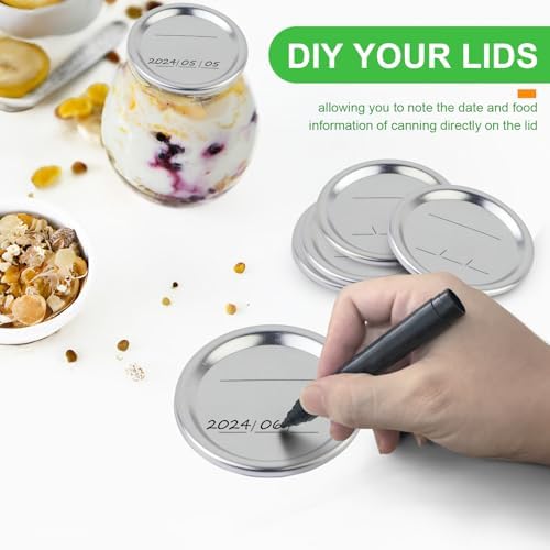 100 Pcs Canning Lids Food Grade Silicone Seal