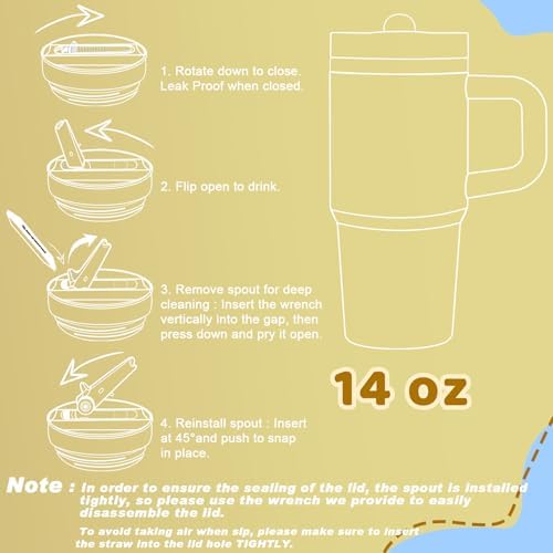 14 oz Kids Tumbler with Flip Straw Lid and Handle