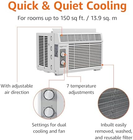 Amazon Basics 5000-BTU Window AC Unit White