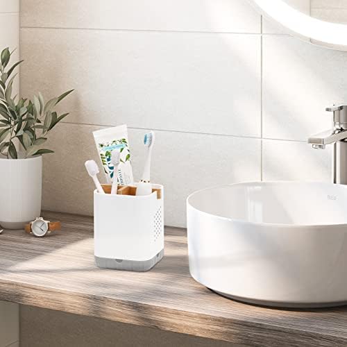 Boperzi Bamboo Toothbrush and Toothpaste Holder with Drainage