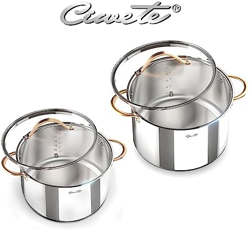 Ciwete Stock Pot 8 Quart 12 Quart