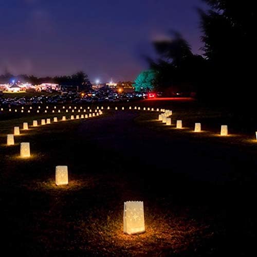 Homemory White Luminary Bags with Stars Design 24