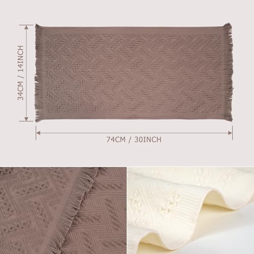 YoulerTex Luxury Hand Towels 2 Pack 14X30 Cream White